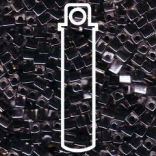 4mm Squares Black Lined Crystal -apx 20gm (1106)