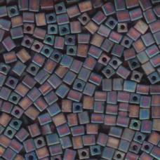 Miyuki 4mm Squares 250 Grams Transprnt Frstd Rainbw Dk Ambr (134FR)