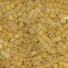 Miyuki 4mm Squares 250 Grams Transprnt Frstd Rainbw Yellow (136FR)