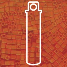 4mm Squares Trnsprnt Frstd Orange -apx 20gm (138F)