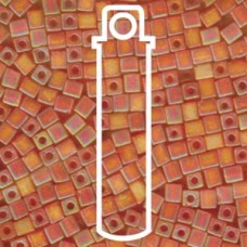 4mm Squares Trnsprnt Frstd Rnbw Ornge-apx 20gm (138FR)