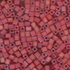 Miyuki 4mm Squares 250 Grams Transprnt Frstd Rainbw Red (140FR)