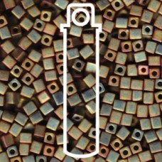 4mm Squares Matte Met Kkaki Iris-apx 20gm (2035)