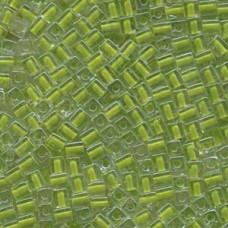 Miyuki 4mm Squares 250 Grams Color-lined Chartreuse (245) Miyuki 4mm Squares 250 Grams Color-lined Chartreuse (245)