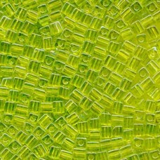 Miyuki 4mm Squares 250 Grams Transparent Rainbow Lime (258)