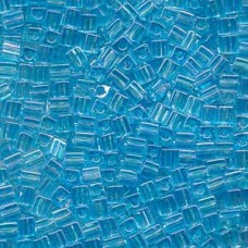 Miyuki 4mm Squares 250 Grams Transparent Rainbow Lt Blue (260)