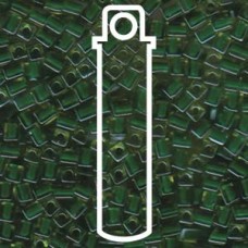 4mm Squares Color-lined Green/green-apx 20gm (2632)