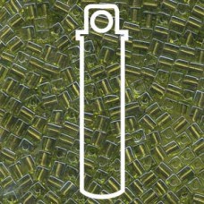 4mm Squares Color-lined Mtlc Green -apx 20gm (2635)