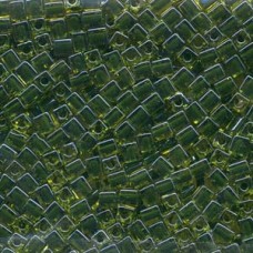 Miyuki 4mm Squares 250 Grams Color-lined Green/black (2637)