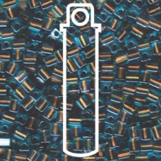 4mm Squares Color-lined Blue/brown-apx 20gm (2642)