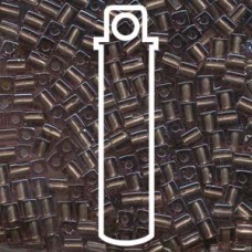 4mm Squares Color-lined Tan/platinum-apx 20gm (2648)