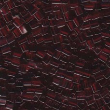 Miyuki 4mm Square 250 Grams Gold Luster Transparent Dk Red (304)