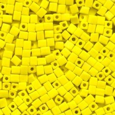 Miyuki 4mm Squares 250 Grams Opaque Frosted Yellow (404F)