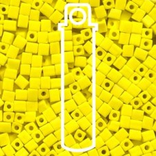 4mm Squares Opaque Frstd Yellow -apx 20gm (404F)