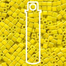 4mm Squares Rainbow Opaque Yellow -apx 20gm (404R)