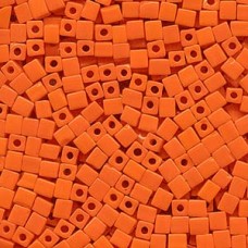 Miyuki 4mm Squares 250 Grams Opaque Orange (406)