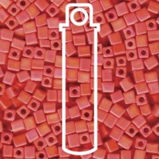 4mm Squares Matte Op Orange Ab-apx 20gm (406FR)