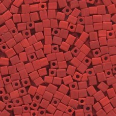 Miyuki 4mm Squares 250 Grams Opaque Frosted Red (407F)