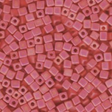 Miyuki 4mm Square 250 Gm Opaque Frosted Red Ab (407FR)