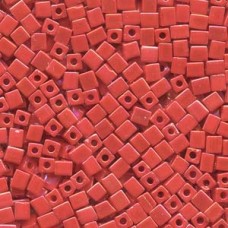 Miyuki 4mm Squares 250 Grams Rainbow Opaque Red (407R)