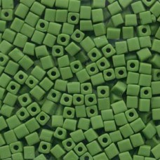 Miyuki 4mm Squares 250 Grams Opaque Frosted Grass Green (411F)