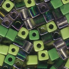Miyuki 4mm Cube Mix Evergreen-250 Gm (MIX03) Miyuki 4mm Cube Mix Evergreen-250 Gm (MIX03)
