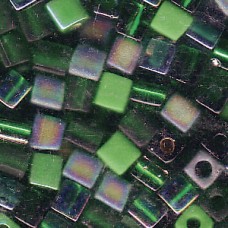 Miyuki 4mm Cube Mix Green Medley-250 Gm (MIX35) Miyuki 4mm Cube Mix Green Medley-250 Gm (MIX35)