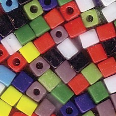 Miyuki 4mm Cube Mix Opaque Rainbow-250 Gm (MIX37) Miyuki 4mm Cube Mix Opaque Rainbow-250 Gm (MIX37)
