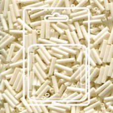 Slender Bugle 1.3x6mm Matte Opaque Cream -apx 13gm/card (2021)