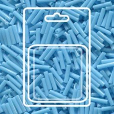 Slender Bugle 1.3x6mm Opaque Light Blue -apx 13gm/card (413)