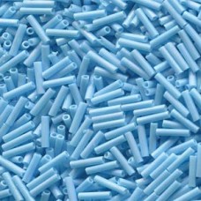 Slender Bugle 1.3x6mm Matte Op Blue Turq Ab-100 Gram Bag (413FR)