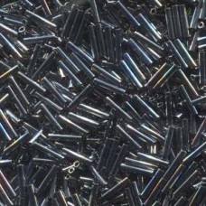 Slender Bugle 1.3x6mm Dyed Opq Dark Purple-100 Gram Bag (464)