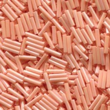 Slender Bugle 1.3x6mm Semi Matte Opq Salmon-100 Gram Bag (596)