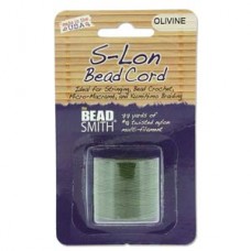 S-lon Bead Cord Olivine 77yd- 1/cd