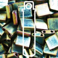 Tila Bead 5mm Matte Met Green Iris-apprx 7.2gm (2008)