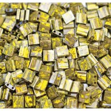 Tila Bead 5mm Picasso Op Yellow Picasso50gm/bg (4519)