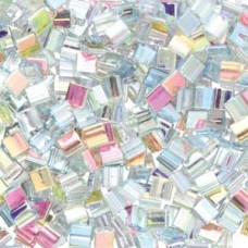 Tila Bead 5mm Crystal Green Rainbow- 50 Gram