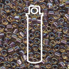 Miyuki 10/0 Triangle Color Lined Amber W/lilac -apprx 24gm/tb (1167)