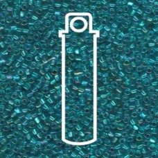 Miyuki 10/0 Triangle Color Lined Lt.blue W/teal -apprx 24gm/tb (1822)