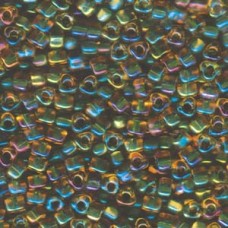 Miyuki 5/0 Triangle 250 Grams Forest Green Lined Amber (1815)