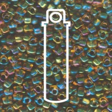 Miyuki 5/0 Triangle Forest Green Lined Amber -apprx 22gm/tb (1815)