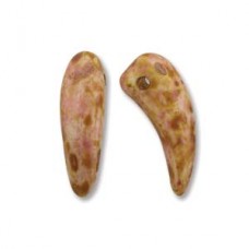 Tooth 6x16mm White Trav Red-brwn-25bds/st 6st/bg
