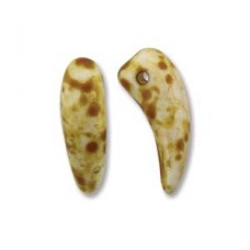 Tooth 6x16mm White Picasso-25bds/st 6st/bg