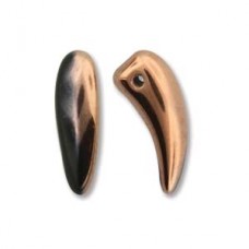 Tooth 6x16mm Jet Capri Gold-25bds/st 6st/bg