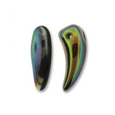 Tooth 6x16mm Jet Vitrail-25bds/st 6st/bg