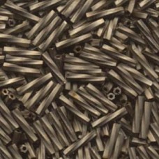 Tw Bgl 2.7x12mm Miyuki 250 Grm Gold Antq Matte Black Trn (1275)