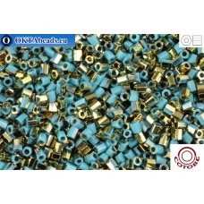COTOBE Beads рубка 11/0 Turquoise and Gold 05110 100гр