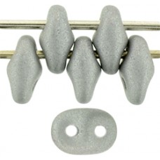 DG-7 SuperDuo бусины 5х2мм Satin Metallic Silver (29405AL) - 100гр