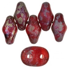 DG-7 SuperDuo бусины 5х2мм Matte - Siam Ruby - Rembrandt (MRB90080) - 100гр