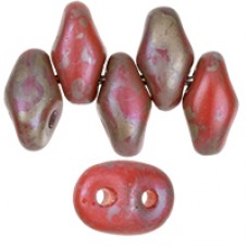 DG-7 SuperDuo бусины 5х2мм Matte - Opaque Lt Red - Rembrandt (MRB93140) - 100гр